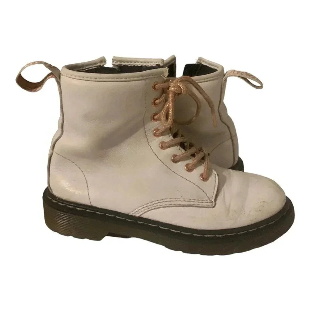 Dr. Martens white side zip boot size 2